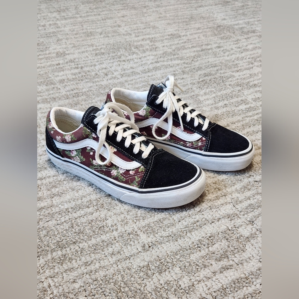 Vans Old Skool floral low top sneakers shoes size 4 men 5.5 women